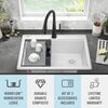30&rdquo; Granite Composite Workstation Kitchen Sink Drop-In Top Mount Single Bowl with WorkFlow&trade; Ledge and Accessories in White